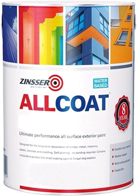 Zinsser Allcoat Exterior WB (Satin Finish) Ready Mixed Colours 2.5 Litre Anthracite Grey (Ral 7016)