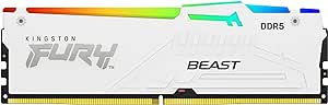 Kingston FURY Beast White RGB EXPO 64GB 6000MT/s DDR5 CL30 DIMM Desktop Gaming Memory Kit of 2 - KF560C30BWEAK2-64