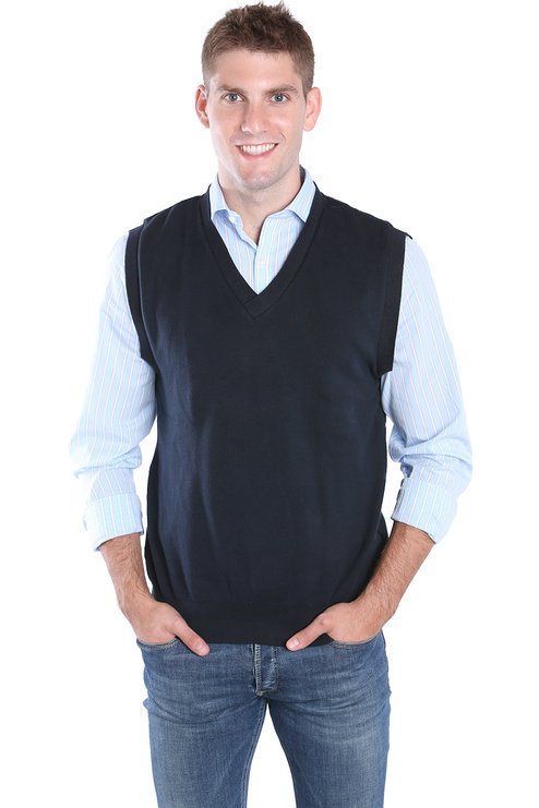 Men's 100% Cotton V-Neck Sweater Vest - Made in the USA - Many Sizes & Colors