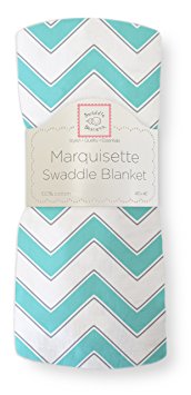 SwaddleDesigns Marquisette Swaddling Blanket, Chevron, Turquoise