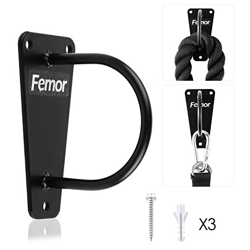 FEMOR Battle Rope Anchor Wall/Ceiling Mount for Battle Rope, Suspension Training Straps, Crossfit Olympic Rings, Body Weight Strength Training Systems, Yoga Swings Hammocks, Boxing Equipment