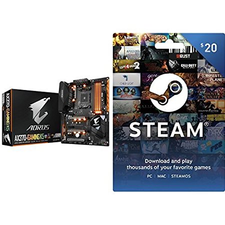 Gigabyte AORUS GA-AX370-Gaming K5 AM4 AMD X370 RGB FUSION SMART FAN 5 HDMI M.2 USB 3.1 Type-C ATX DDR4 Motherboard and Steam $20 Gift Card