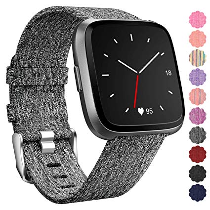 Maledan Replacement for Fitbit Versa Bands Women Men Large Small, Woven Fabric Accessories Strap Wrist Band Compatible with Fitbit Versa Smart Watch