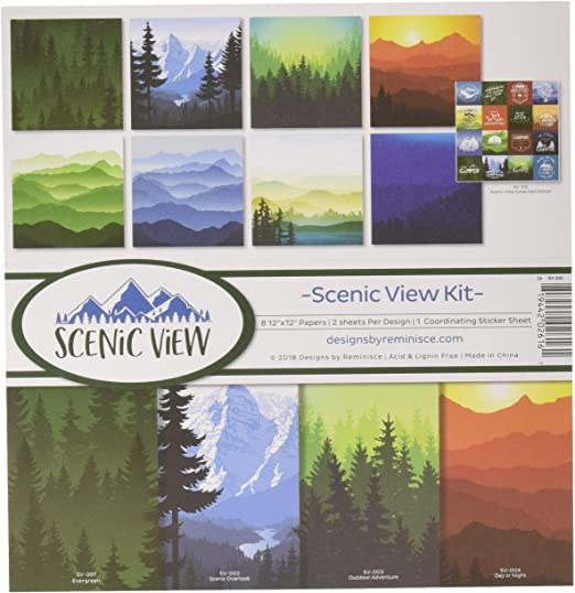 Reminisce Scenic View Scrapbnook Scrapbook Collection Kit, Multi Color Palette