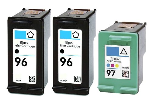 HouseOfToners Remanufactured Ink Cartridge Replacement for HP 96 & 97 (2 Black & 1 Color, 3-Pack)
