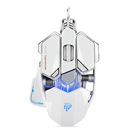 [Mother's Day Gift] EasySMX [Gaming Mice] Combaterwing Optical USB Gaming Mouse 4000 DPI 10 Programmable Keys Customized Backlights for Computer and Laptop