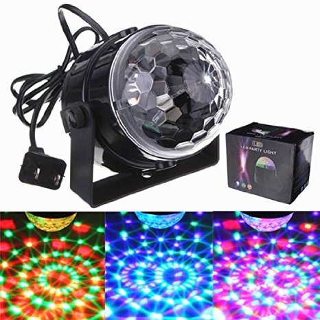 SOLMORE Colorful 5W voice Crystal Magic Rotating Ball Effect Led Stage Lights For KTV Xmas Party Club Pub Disco DJ