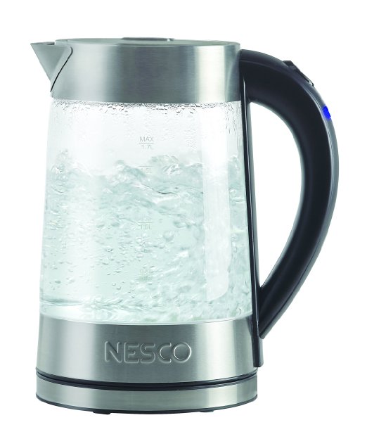 Nesco GWK-02 Electric Glass Water Kettle, 1.8-Quart, Gray