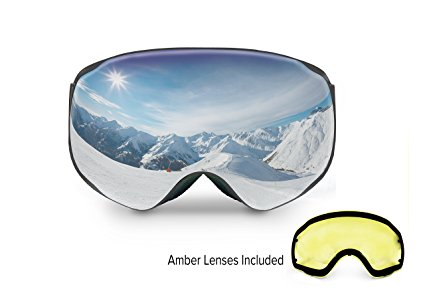 Spherion Gear Ski Goggles   Detachable Amber Lens