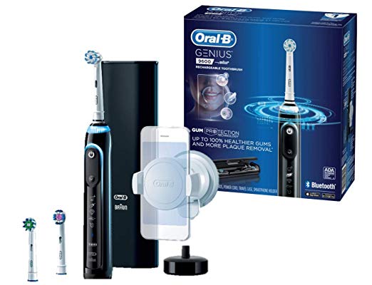 Oral-B 9600 Electric Toothbrush, 3 Brush Heads, Black, Powered by Braun