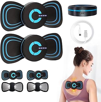 Massage Pad, Whole Back Massager Portable & Rechargeable Cordless Massager Effective Legs, Shoulder & Back Massage Techniques Muscle Massager for Travel, Home & Office Use for Man and Woman