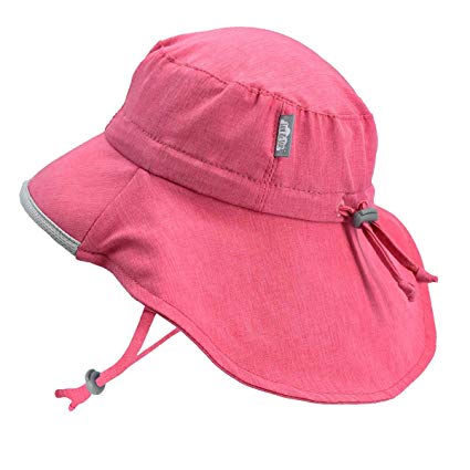 Baby Toddler Kids Wide Brim 50  UPF Sun-Hat with Neck Flap Chin-Strap Adjustable