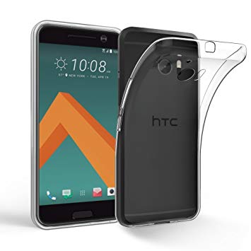 Htc 10 Clear Case Ultra Thin Transparent Silicone Gel Cover & Clear Screen Protector (Htc 10, Clear)