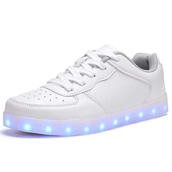 COODO Men Women Kids LED Shoes 7-Color-Lights USB Charging Light up Sneakers