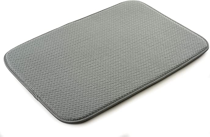 Norpro 18 by 12-Inch Microfiber Dish Drying Mat, Gray