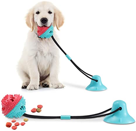 CAMTOA Dog Chew Toys for Aggressive Chewers, Suction Cup Dog Chewing Toy, Dog Rope Ball Toys with Suction Cup for Small Large Dogs, Puppy Dog Teeth Cleaning Interactive Pet Tug Toy for Boredom