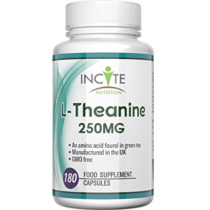 L-Theanine Supplement 250mg 180 Capsules (6 Months Supply) - 100% Money back Guarantee BUY 2 GET FREE UK DELIVERY - High Dosage - Health Benefits Include improved sleep, stress and anxiety - UK Manufactured