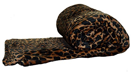 Fancy Collection Animal Print Fleece Super Soft Blanket Animal Print Throw Blanket (King, Leopard Brown)