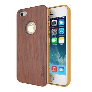 iPhone 5s Case Slicoo Nature Series Bamboo Wood Slim Covering Case for iPhone 5 5s Rose Wood