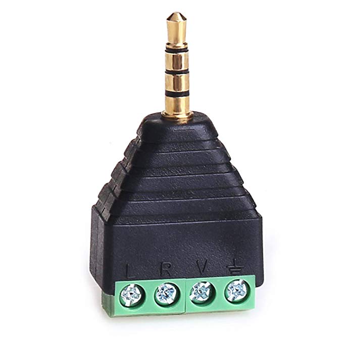 MOBOREST 3.5mm Male Adapter TRS/TRRS 4 Pole Solder-Free Repair Headphone Jack Plug Metal Audio Soldering Headset Connector (Solder-Free 3.5mm Male-1pack)