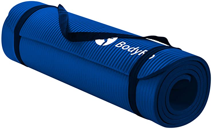 BodyRip PREMIUM PRO Yoga Mats with Carry Strap | 15mm NBR, Non Absorbent | Home Gym, Fitness Exercise, Fat Loss, Pilates, Aerobic, Workout, Gymnastics