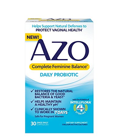 AZO Complete Feminine Balance Women's Daily Probiotic | Clinically Proven to Help Protect Vaginal Health | Clinically Shown to Work in 7 days* | 30 count