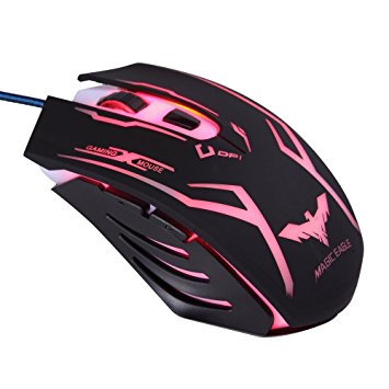 HAVIT® HV-MS701 Ergonomic LED Stress-ease Mouse for Gaming and Office Using, 3 LED Lighting Modes, 6 Buttons