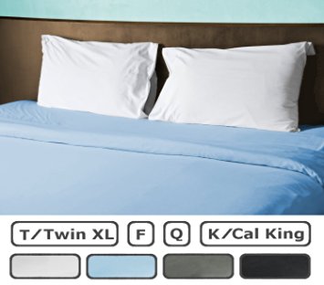 Twin / Twin XL Flat Sheet Only - 300 Thread Count 100% Egyptian Cotton - Fitted Sheets Sold Separately for Set - 100% Satisfaction Guarantee (Lt. Blue)