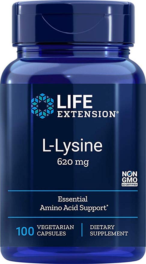 Life Extension L Lysine, 620Mg, 100 Veg Capsules