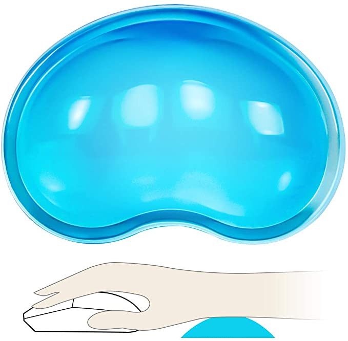 Silicone Gel Wrist Rest Cool Hand Pillow Cushion,Heart-Shaped Translucence Cool Hand Pillow Cushion Reduce Wrist Fatigue Pain, Blue
