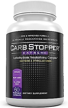 Carb Stopper Extreme: Maximum Strength, Natural Carbohydrate and Starch Neutralizer | Keto Diet Cheat Supplement to Intercept Carbs with White Kidney Bean Extract, 60 Caps