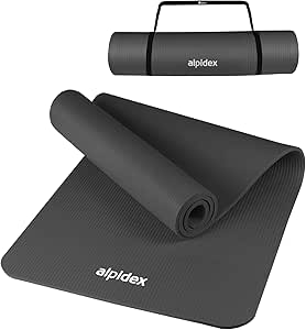 ALPIDEX Tapis de Yoga 183 x 60 x 0.8 cm Matelas Sport Gymnastique Antidérapant Sans Phtalates Sangle Transport Pilâtes Gym Aérobic Stretching Entraînement