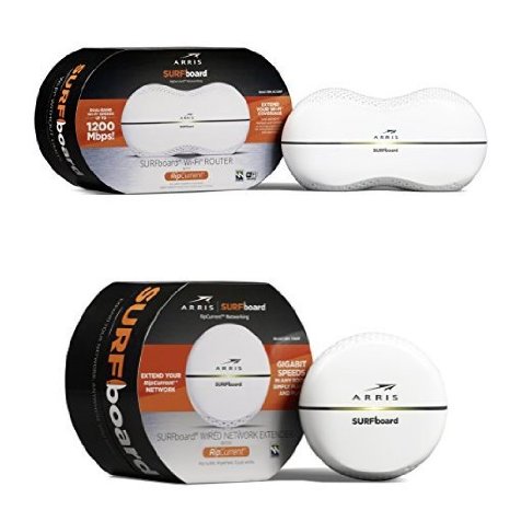 ARRIS SURFboard AC1200 Wi-Fi Router G.hn (SBR-AC1200P) & ARRIS SURFboard Gigabit G.hn Extender (SBX-1000P) Bundle