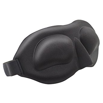 Sleep Mask- Contoured & Comfortable Eye Mask for Sleeping & Free Ear Plugs Carry Pouch. Lightweight 3D Blindfold - For Nap Travel Meditation Shift Work
