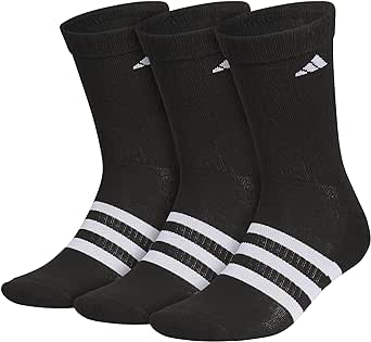 adidas Adaptive Crew Socks (3-Pairs) with Durable Reinforced Cuff for Easy Self-Dressing