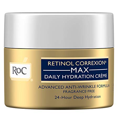 RoC Retinol Correxion Anti-Aging Crème for 24-Hour Deep Hydration, Advanced Anti-Wrinkle Moisturizer Made with Retinol & Hyaluronic Acid 1.7 oz