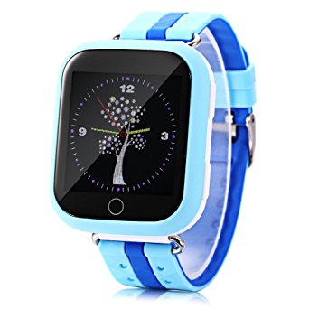 Q750 Kid Smart Watch GPS Wifi LBS Monitor Locator Watch Phone 1.54 Inch Touch Screen SOS Safe Anti-Lost Location Device Tracker for kids safe (blue)