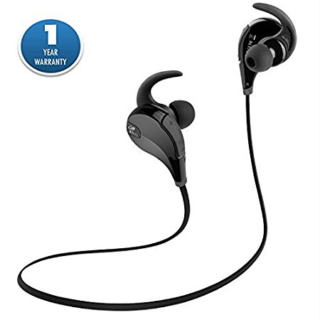 ACID EYE QY7 in-Ear bluetooth 4.1 Stereo Earphone with mic || wireless Earphone || Gym Noise Cancellation || Earphones Headphone headset with Fully Loaded Accessories (Black)