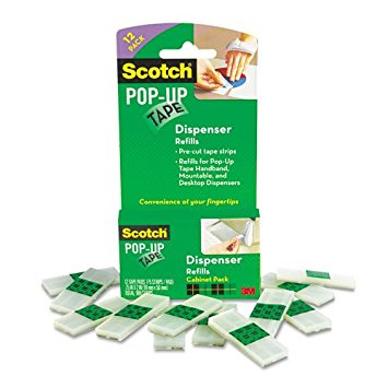 Scotch Products - Scotch - Pop-Up Magic 3/4" Tape Strip Refill, Value Pack, 2" Core, Clear, 75/Pad 12/Pack - Sold As 1 Pack - For use with Scotch Pop-up tape strip dispensers (sold separately). - Precut tape strips pop up one at a time for easy one-hand convenience. -