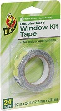 Duck Brand 281075 Double-Sided Indoor Replacement Tape for Window Kits, 0.5-Inch by 24-Feet, Single Roll, Pack 2