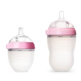 Comotomo Natural Feel Bundle - 2 Items 8 Ounce Baby Bottle Pink and 5 Ounce Baby Bottle Pink