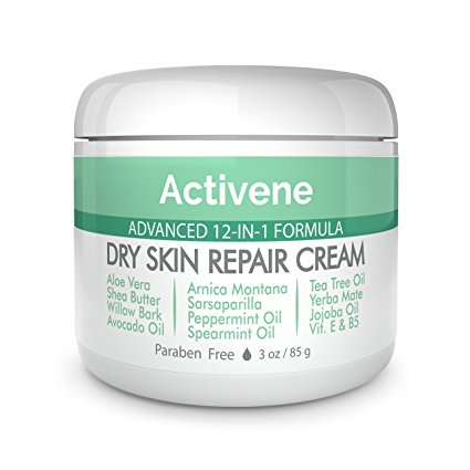 Activene Dry Skin Repair Cream - All-Purpose Moisturizing Formula With 12 Powerful Natural Ingredients to Soothe Very Dry and Chapped Skin | 3 oz | 100% Paraben Free (Naturally Scented)