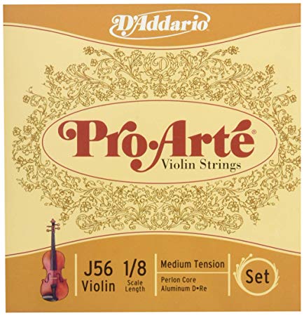 D'Addario Pro-Arte Violin String Set, 1/8 Scale, Medium Tension