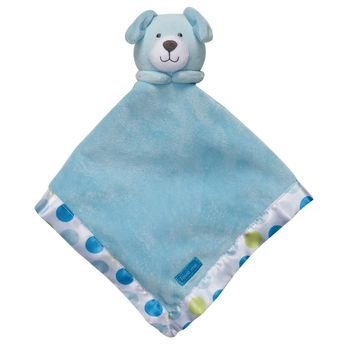 Carter's Blue Dog Puppy Snuggle Buddy Security Blanket with Polka Dots