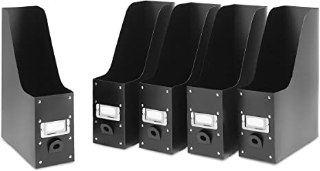 Whitmor Magazine Storage Desk Organizers - Black (Set of 5)