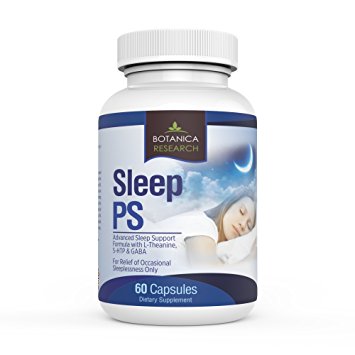SLEEP PS: ALL Natural Aid to Support Healthy, Deeper and Tranquil REM Sleep Habits. Complex Herbal Remedy Formula With 5HTP Magnesium Citrate Oxide and Melatonin - 60 Capsule Pills