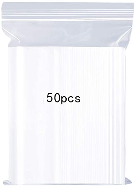 Resealable Clear Plastic Bags,Sealed Storage Pouches,Thickening and Durable,Press Seal Bags,Apply to Household Clothing Storage Bags, Reusable Sealed Bags,9.4x13.4"/24x34cm 50PCS