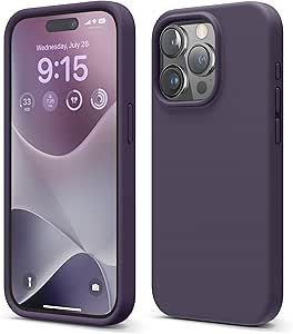 elago Compatible with iPhone 15 Pro Case, Liquid Silicone Case, Full Body Protective Cover, Shockproof, Slim Phone Case, Anti-Scratch Soft Microfiber Lining, 6.1 inch (Deep Purple)