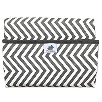 Quick Fold Diaper Changing Pad by Little Grey Rabbit | Baby Nursery or On The Go | Perfect Diaper Bag Accessory | (Simple, Grey Chevron)