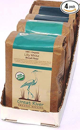 Great River Organic Milling, Lily White Bread Flour, All-Purpose, Organic, 2-Pounds (Pack of 4)